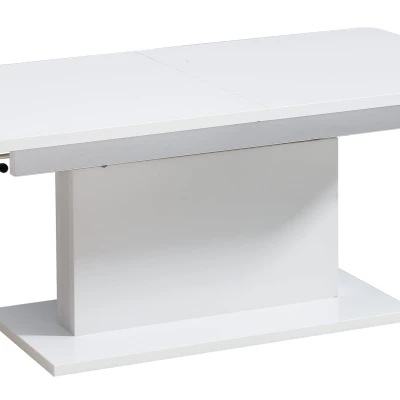 Rozkládací konferenční stolek LELAND - lesklý bílý