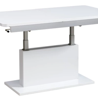 Rozkládací konferenční stolek LELAND - lesklý bílý