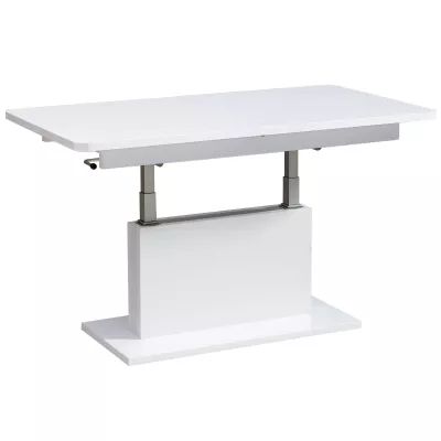 Rozkládací konferenční stolek LELAND - lesklý bílý