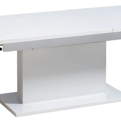 Rozkládací konferenční stolek LELAND - lesklý bílý