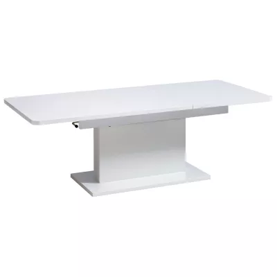 Rozkládací konferenční stolek LELAND - lesklý bílý