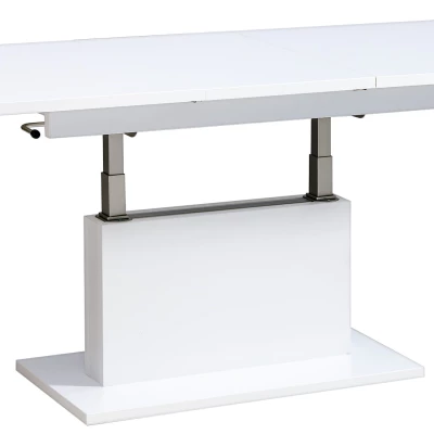 Rozkládací konferenční stolek LELAND - lesklý bílý