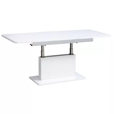 Rozkládací konferenční stolek LELAND - lesklý bílý