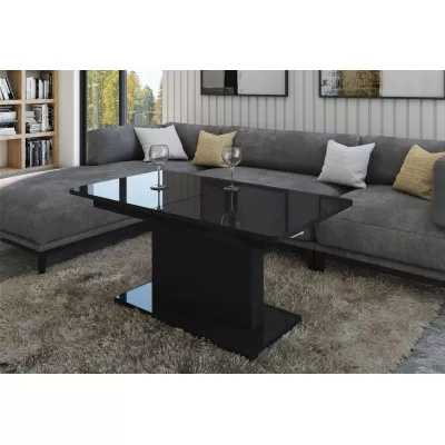 Rozkládací konferenční stolek LELAND - lesklý černý