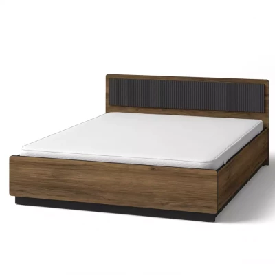 Manželská postel 160x200 ASHEBORO - ořech / san sebastian / černá