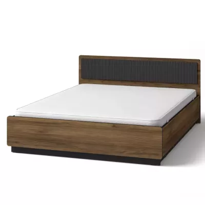 Manželská postel 160x200 ASHEBORO - ořech / san sebastian / černá