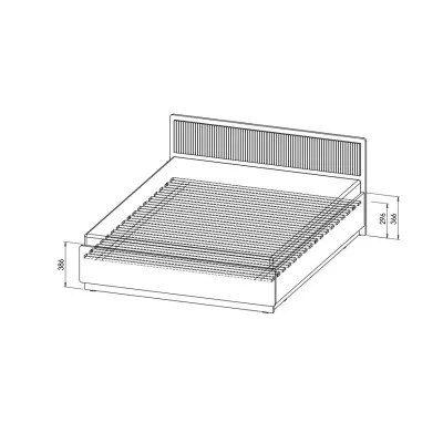 Manželská postel 160x200 ASHEBORO - ořech / san sebastian / černá