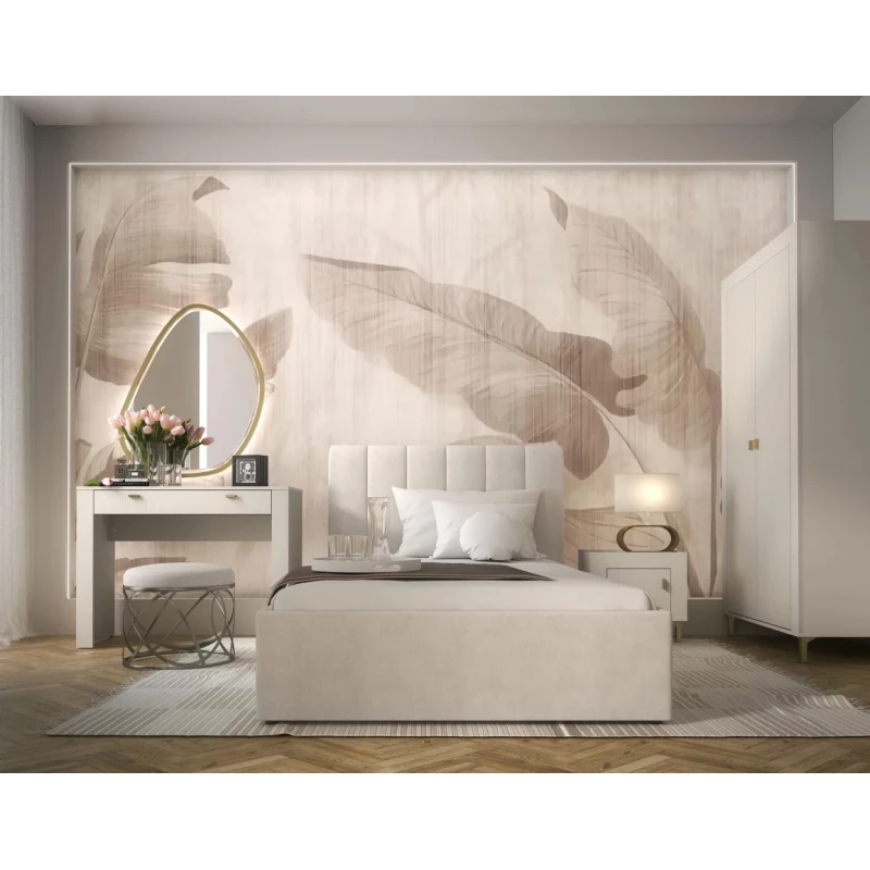 Jednolůžková čalouněná postel 120x200 AUROVA - béžová