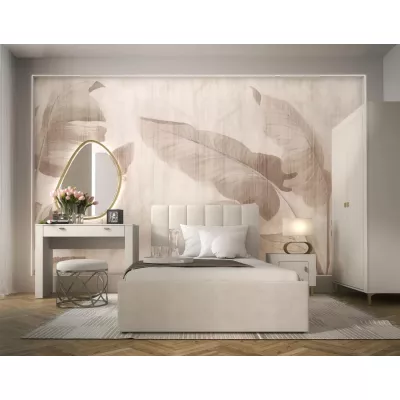 Jednolůžková čalouněná postel 120x200 AUROVA - béžová