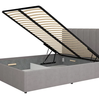 Manželská čalouněná postel 140x200 AUROVA - šedá