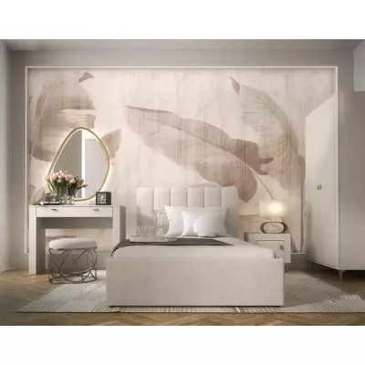 Manželská čalouněná postel 160x200 AUROVA - béžová