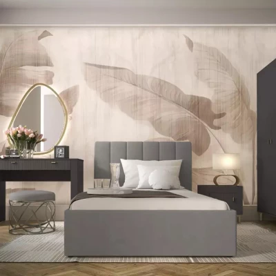 Manželská čalouněná postel 160x200 AUROVA - šedá