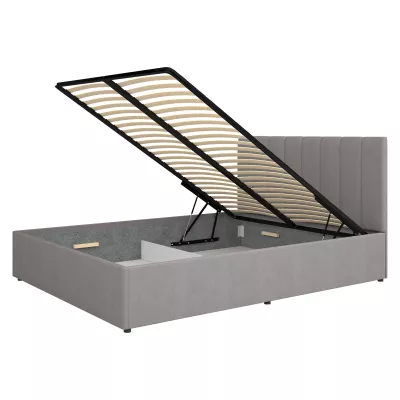 Manželská čalouněná postel 160x200 AUROVA - šedá