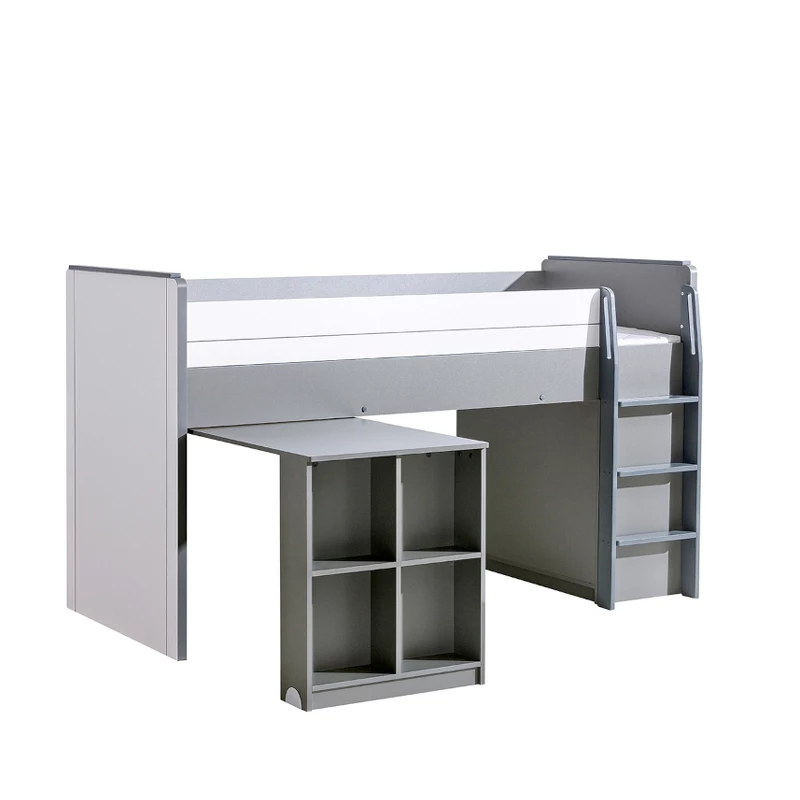 Zvýšená multifunkční postel 90x200 BURGAW - bílá / antracit