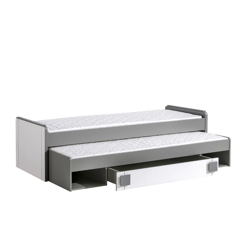 Jednolůžková postel s přistýlkou 80x200 BURGAW - bílá / antracit