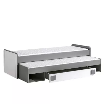 Jednolůžková postel s přistýlkou 80x200 BURGAW - bílá / antracit