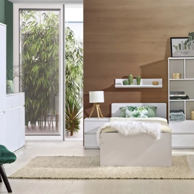 Jednolůžková postel se šuplíkem 90x195 CARYM - bílá