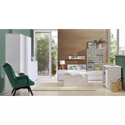 Jednolůžková postel se šuplíkem 90x195 CARYM - bílá