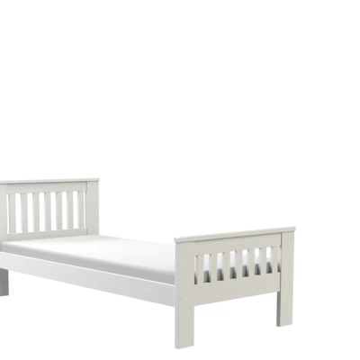 Jednolůžková dřevěná postel 90x200 MEBANE - bílá borovice