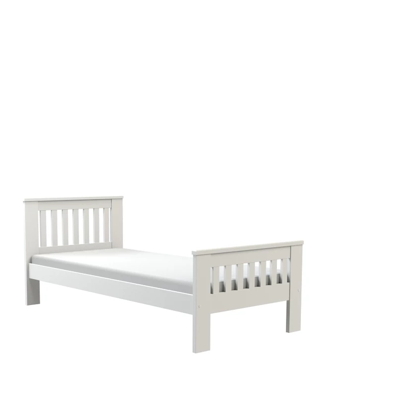 Jednolůžková dřevěná postel 90x200 MEBANE - bílá borovice