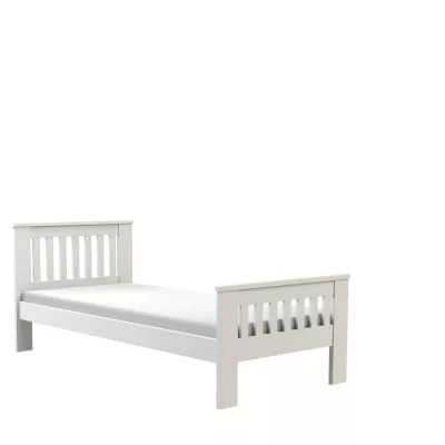 Jednolůžková dřevěná postel 90x200 MEBANE - bílá borovice