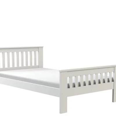 Jednolůžková dřevěná postel 120x200 MEBANE - bílá borovice