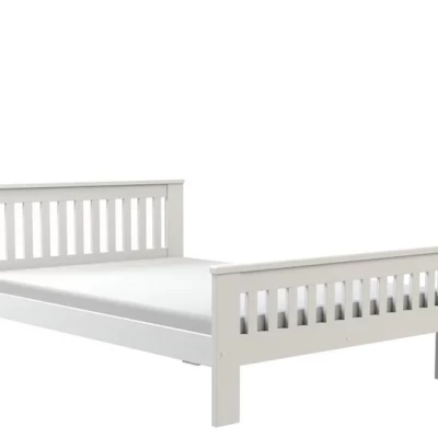 Manželská dřevěná postel 140x200 MEBANE - bílá borovice