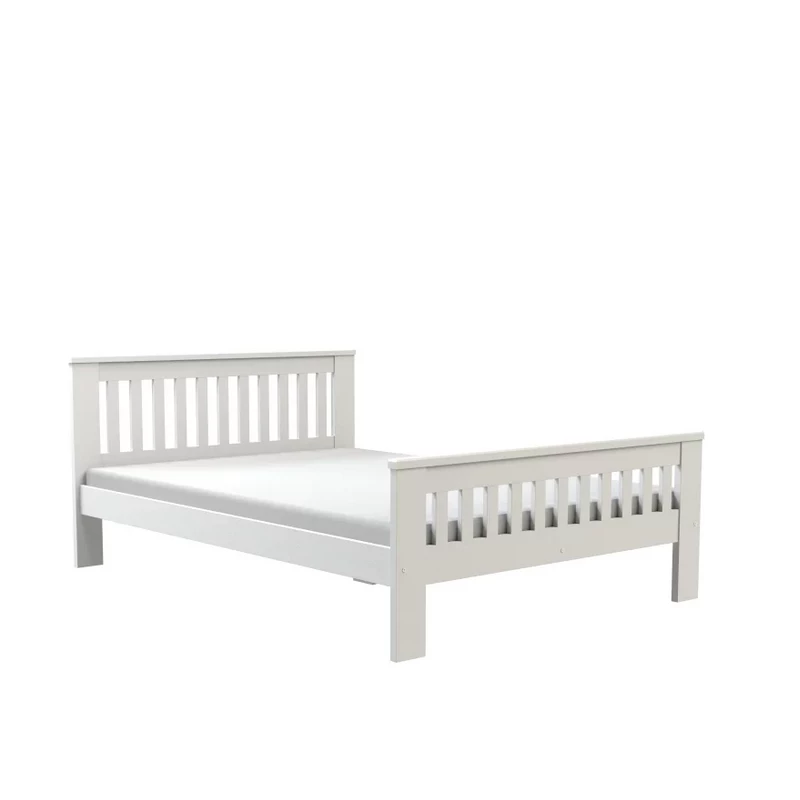 Manželská dřevěná postel 140x200 MEBANE - bílá borovice