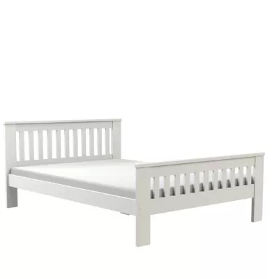 Manželská dřevěná postel 140x200 MEBANE - bílá borovice