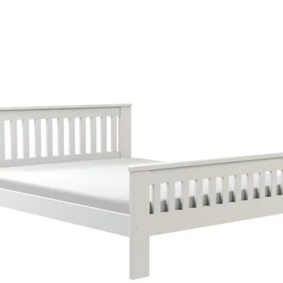 Manželská dřevěná postel 160x200 MEBANE - bílá borovice