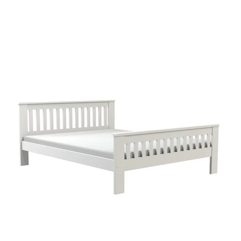 Manželská dřevěná postel 160x200 MEBANE - bílá borovice