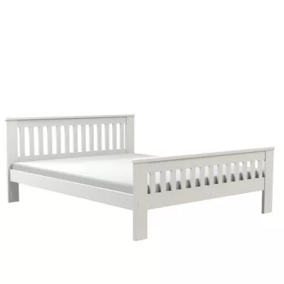 Manželská dřevěná postel 160x200 MEBANE - bílá borovice