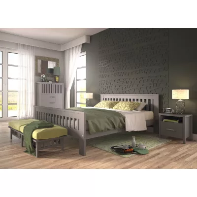 Manželská dřevěná postel 180x200 MEBANE - antracit