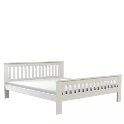 Manželská dřevěná postel 180x200 MEBANE - bílá borovice