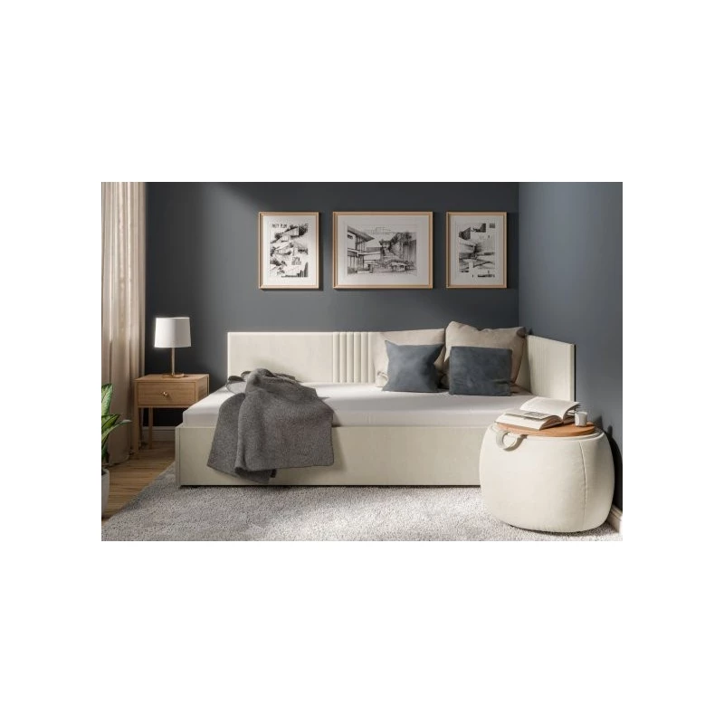 Jednolůžková čalouněná postel 120x200 LEXINGTON - béžová