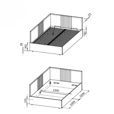 Jednolůžková čalouněná postel 120x200 LEXINGTON - tyrkysová