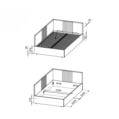 Jednolůžková čalouněná postel 120x200 LEXINGTON - tyrkysová