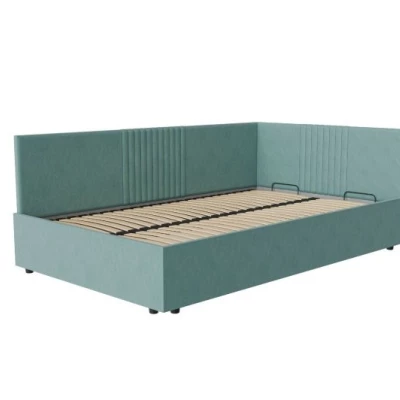 Jednolůžková čalouněná postel 120x200 LEXINGTON - tyrkysová