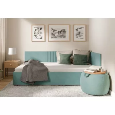 Jednolůžková čalouněná postel 120x200 LEXINGTON - tyrkysová