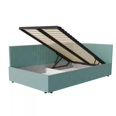 Jednolůžková čalouněná postel 120x200 LEXINGTON - tyrkysová