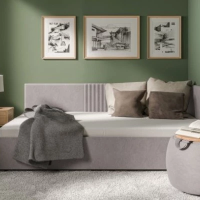 Jednolůžková čalouněná postel 120x200 LEXINGTON - šedá