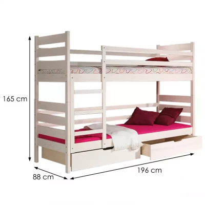 Dvoupatrová postel 80x190 MARIONE - borovice bílá