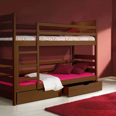 Dvoupatrová postel 80x190 MARIONE - hnědá