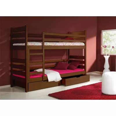 Dvoupatrová postel 80x190 MARIONE - hnědá