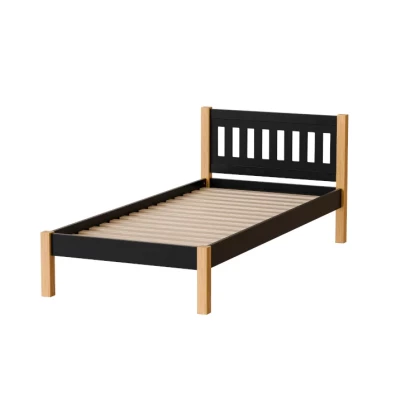 Jednolůžková postel 90x200 MAXTON - dub / černá