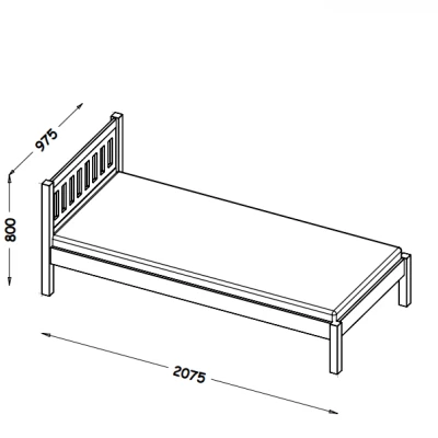 Jednolůžková postel 90x200 MAXTON - dub / černá