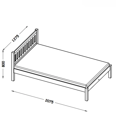 Jednolůžková postel 120x200 MAXTON - dub / bílá