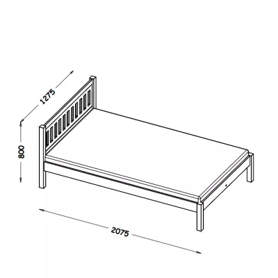Jednolůžková postel 120x200 MAXTON - dub / černá