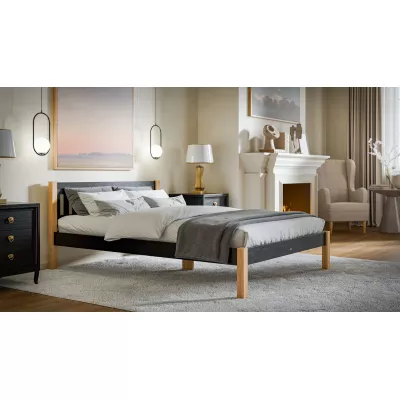 Jednolůžková postel 120x200 MAXTON - dub / černá