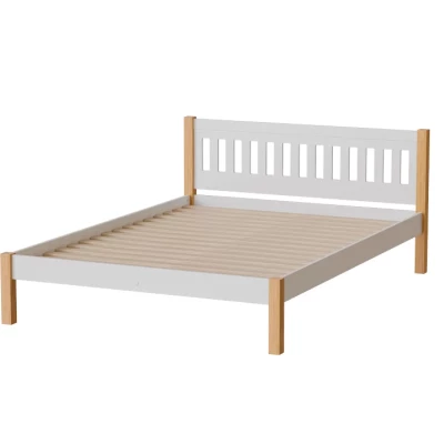 Manželská postel 140x200 MAXTON - dub / bílá